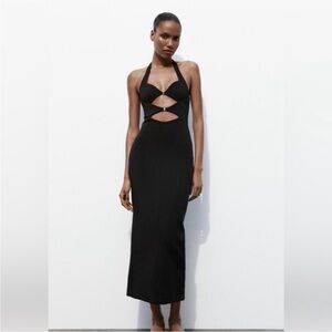 Zara Black Cut-Out Backless Dress